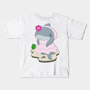 Shark Bride Flower Wedding Kids T-Shirt